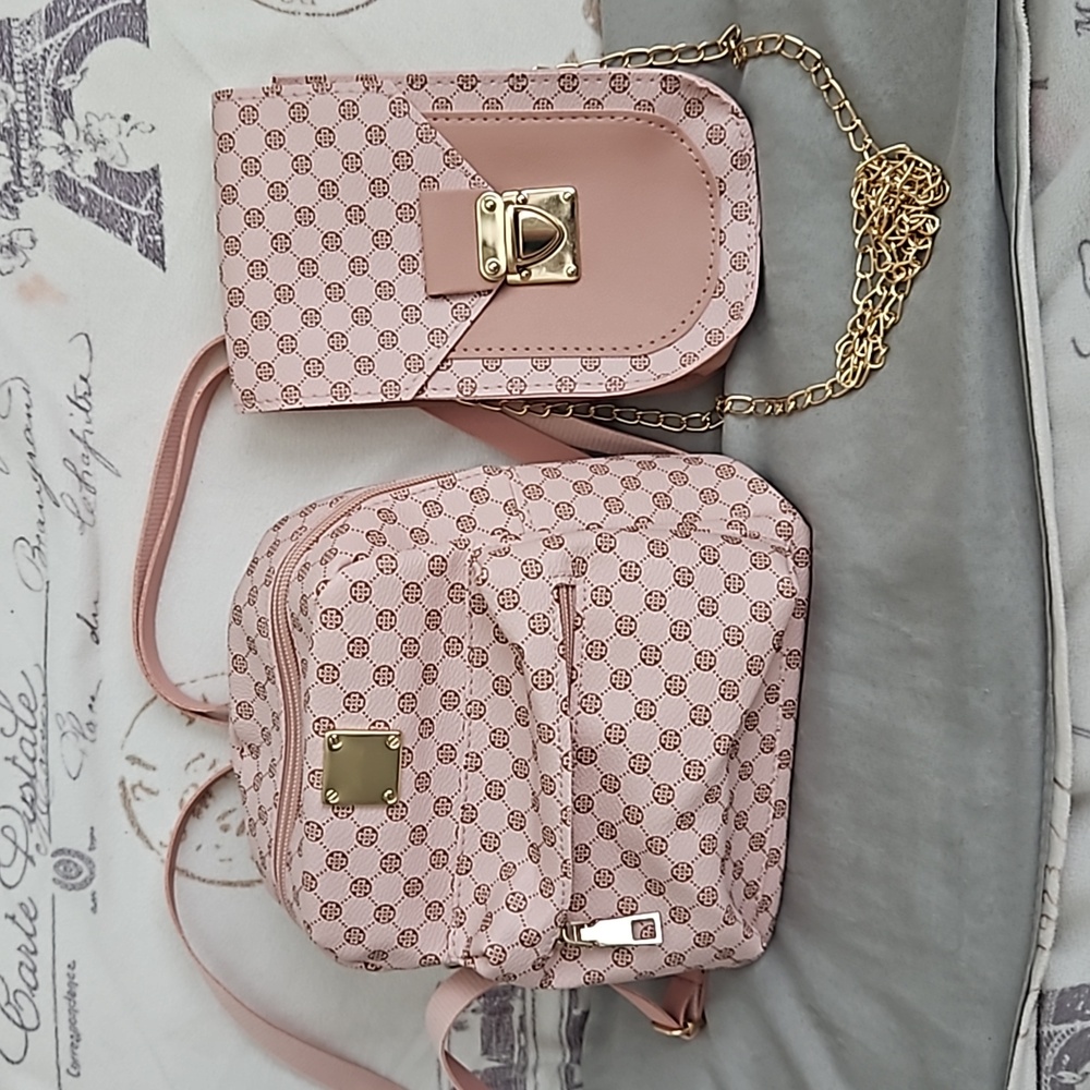Set Mini Backpack Pink & Crossbody Bag
